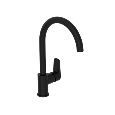 Смеситель для кухни VitrA Flow Soft A4341936EXP с поворотным изливом однорычажный матовый черный латунь