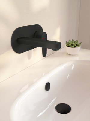 Встраиваемый смеситель для раковины VitrA Root Round A4272136EXP матовый черный латунь