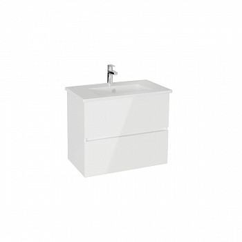 Тумба с раковиной для ванной VitrA Mia Plus Square 69742 80 см глянцевая белая ДСП
