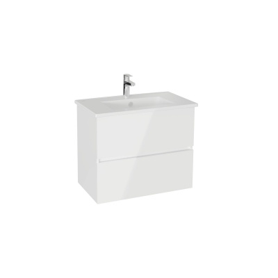 Тумба с раковиной для ванной VitrA Mia Plus Square 69742 80 см глянцевая белая ДСП
