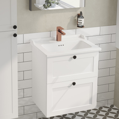 Тумба с раковиной для ванной VitrA Root Classic 68848 60 см матовая белая МДФ