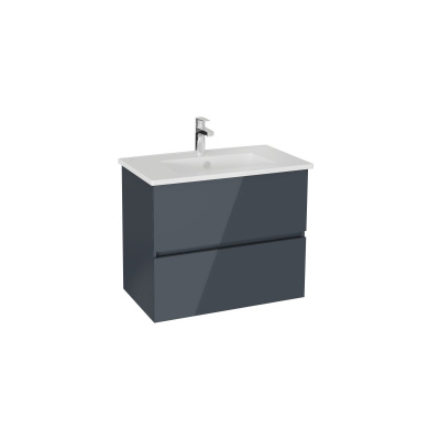 Тумба с раковиной для ванной VitrA Mia Plus Square 69741 80 см антрацит глянец МДФ