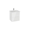 Тумба с раковиной для ванной VitrA Mia Plus Square 69730 60 см глянцевая белая ДСП