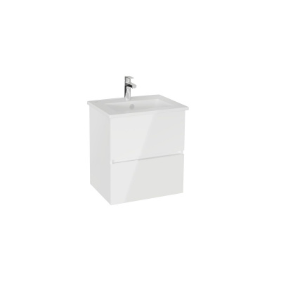 Тумба с раковиной для ванной VitrA Mia Plus Square 69730 60 см глянцевая белая ДСП