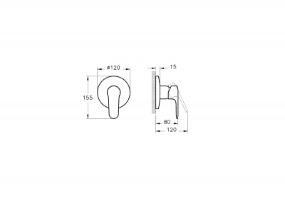 Встраиваемый смеситель для ванны VitrA Root Round A4272836EXP матовый черный