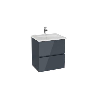 Тумба с раковиной для ванной VitrA Mia Plus Square 69729 60 см антрацит глянец МДФ