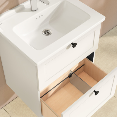 Тумба с раковиной для ванной VitrA Root Classic 68848 60 см матовая белая МДФ