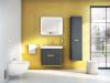Шкаф пенал в ванную VitrA Sento 60856 40 см с корзиной для белья матовый антрацит МДФ