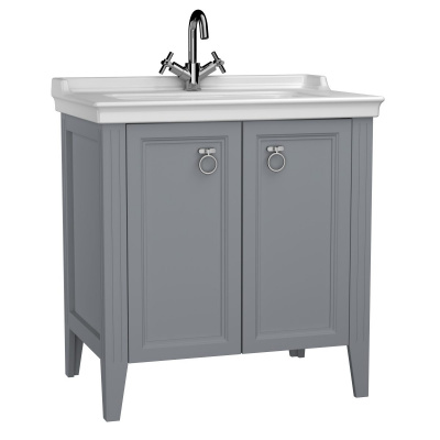 Тумба с раковиной для ванной VitrA Valarte 62154 80 см матовая серая МДФ