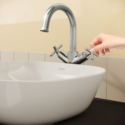 Смеситель для раковины VitrA Origin Classic A42886 двухрычажный хром латунь