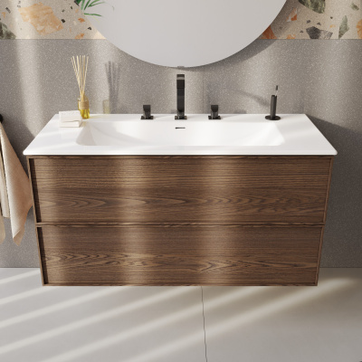 Тумба с раковиной для ванной VitrA Metropole Edge 67157 120 см грецкий орех МДФ