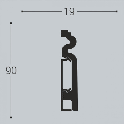 Плинтус Bello Deco П14 90-19 с монтажной планкой