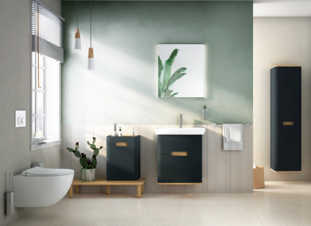 Тумба с раковиной для ванной VitrA Sento 60834 65 см матовая антрацит МДФ